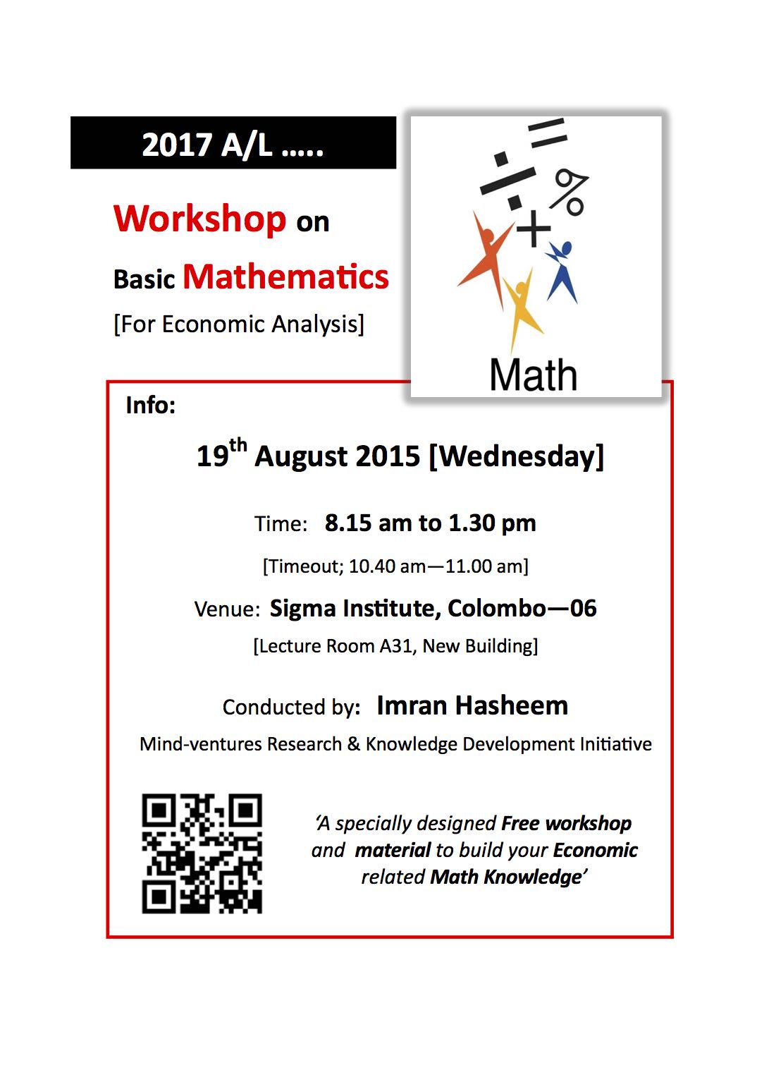 Workshop on Basic Mathematics [For Economic Analysis]